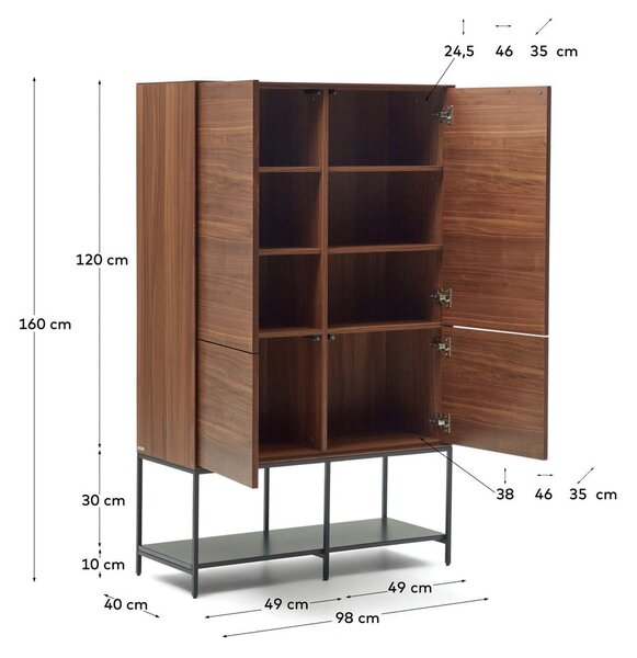 Smeđi ormarić u dekoru oraha 97,5x160x40 cm Vedrana – Kave Home