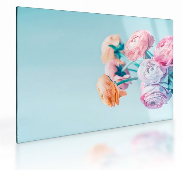 Staklena slika - Cvijeće u vazi (70x50 cm)
