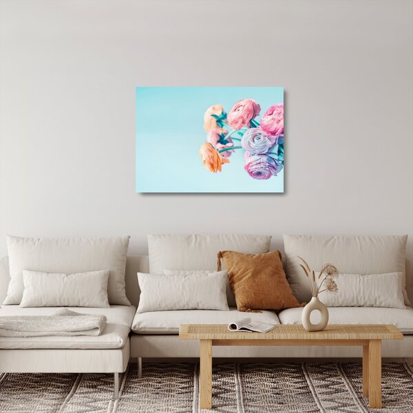 Staklena slika - Cvijeće u vazi (70x50 cm)