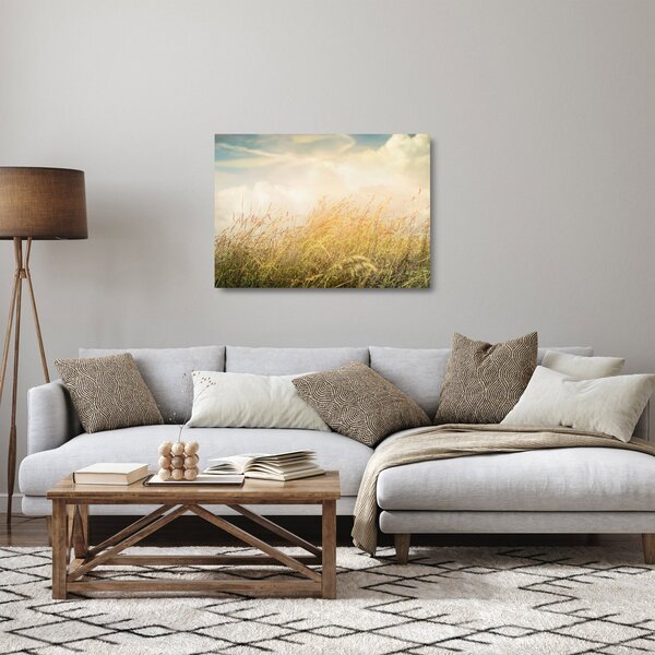Staklena slika - Polje u jesen (70x50 cm)