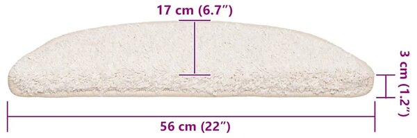 Prostirke za stepenice 30 kom 56x17x3 cm bijele poluokrugle - Bijela 56 x 17 x 3 cm 30 Bijela