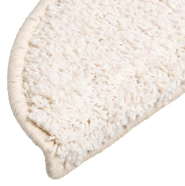Prostirke za stepenice 15 kom 56x17x3 cm bijele poluokrugle - Bijela 56 x 17 x 3 cm 15 Bijela