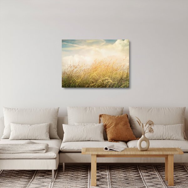 Staklena slika - Polje u jesen (70x50 cm)