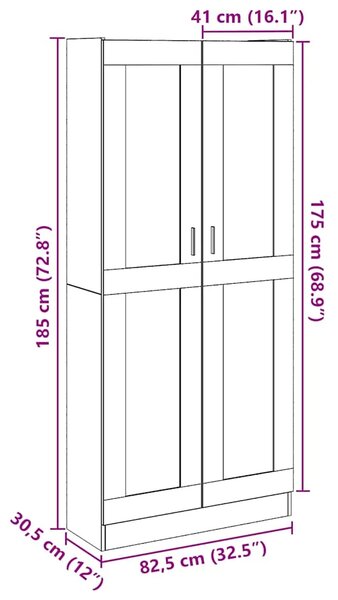 Visoka ploča Artisan hrast 82 5x30 5x185 cm izrađeno drvo - hrast artisan 1 185 cm Hrast artisan