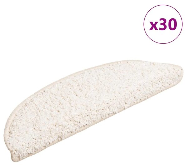 Prostirke za stepenice 30 kom 56x17x3 cm bijele poluokrugle - Bijela 56 x 17 x 3 cm 30 Bijela
