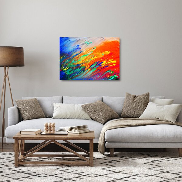 Staklena slika - Apstrakcija u boji (70x50 cm)