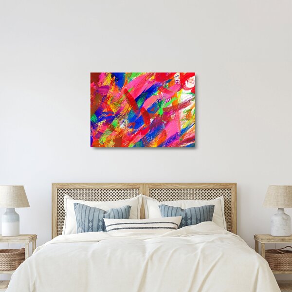 Staklena slika - Apstrakcija u boji (70x50 cm)