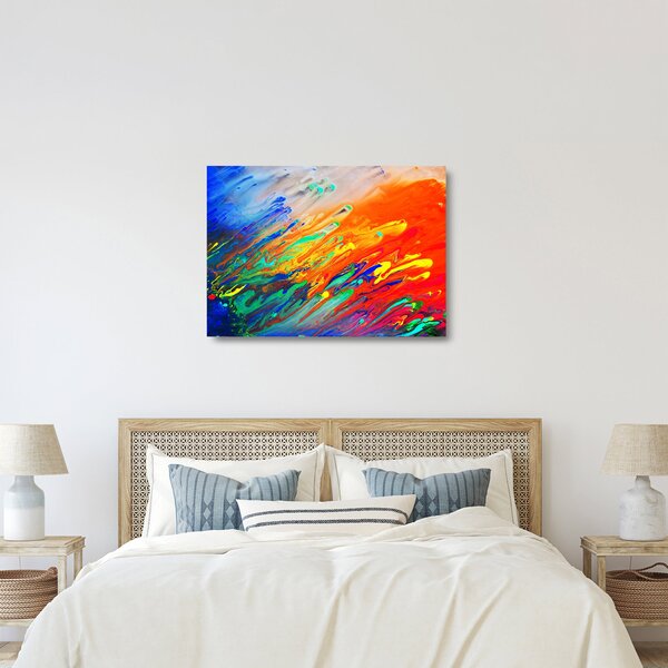 Staklena slika - Apstrakcija u boji (70x50 cm)