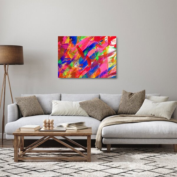 Staklena slika - Apstrakcija u boji (70x50 cm)