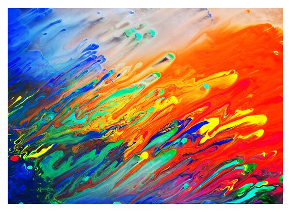 Staklena slika - Apstrakcija u boji (70x50 cm)