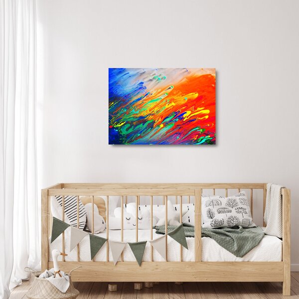Staklena slika - Apstrakcija u boji (70x50 cm)