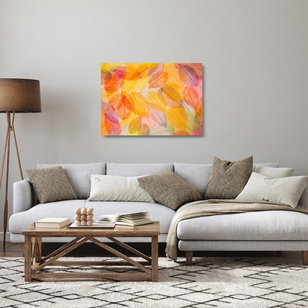Staklena slika - Pozadina sa jesenskim lišćem (70x50 cm)