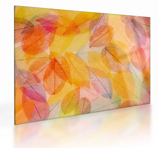 Staklena slika - Pozadina sa jesenskim lišćem (70x50 cm)