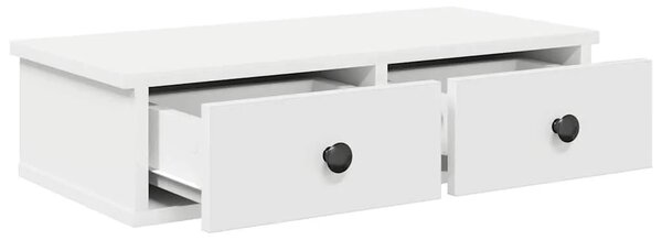Zidna polica s ladicama bijela 60x28x15 cm konstruirano drvo - Bijela 60 x 28 x 15 cm 1 1