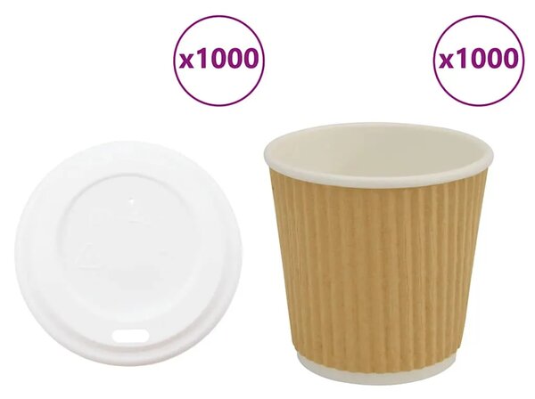 Papirnate šalice za kavu s poklopcem 1000 kom 4 oz 100 ml - 1 100 ml 100 ml