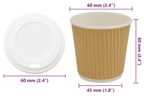 Papirnate šalice za kavu s poklopcem 1000 kom 4 oz 100 ml - 1 100 ml 100 ml