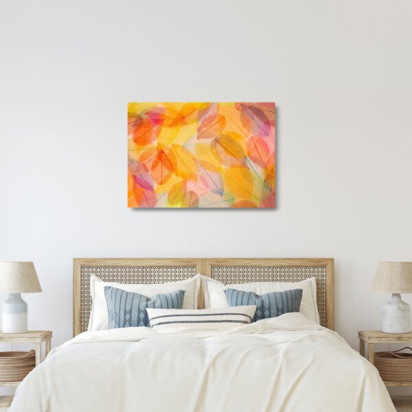 Staklena slika - Pozadina sa jesenskim lišćem (70x50 cm)
