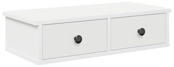 Zidna polica s ladicama bijela 60x28x15 cm konstruirano drvo - Bijela 60 x 28 x 15 cm 1 1