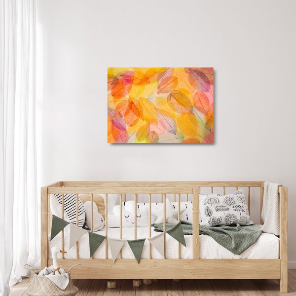 Staklena slika - Pozadina sa jesenskim lišćem (70x50 cm)