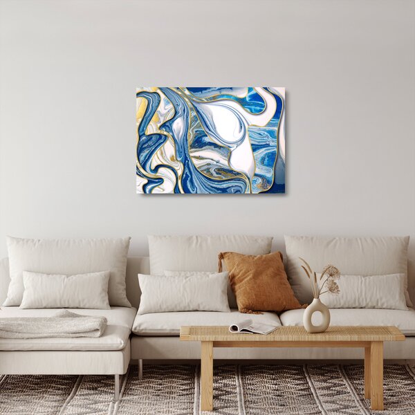 Staklena slika - Mramorni valovi (70x50 cm)