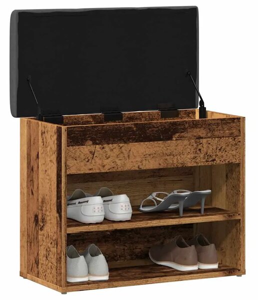 Klupa za cipele staro drvo 62x32x50 cm konstruirano drvo - Staro drvo Staro drvo