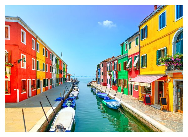 Staklena slika - Otok Burano, Venecija, Italija (70x50 cm)