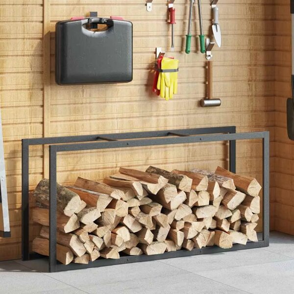 Stalak za drva crni 55x30x116 cm čelik - 55 x 30 x 116 cm 55 x 30 x 116 cm