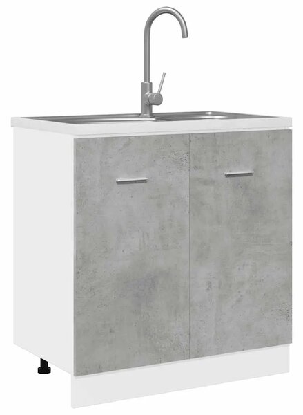Ormarić za sudoper Lyon Betonsko sivi 80x46x81 5 cm Konstruirano drvo - Beton siva 1 1 x donji ormarić (2 vrata) 80 cm 1