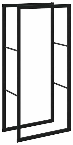 Stalak za drva crni 55x30x116 cm čelik - 55 x 30 x 116 cm 55 x 30 x 116 cm