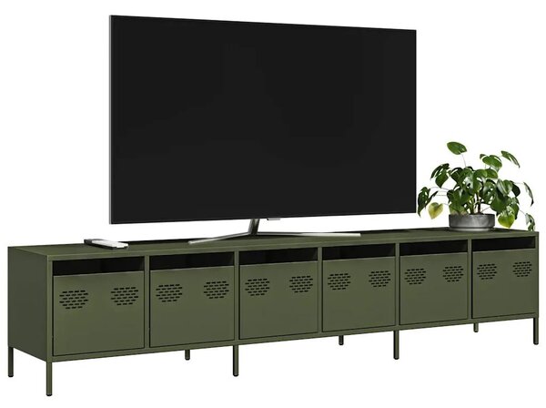 TV ormarić maslinastozeleni 202x39x43 5 cm čelični - Maslinovo zelena 1 202 cm Maslinovo zelena