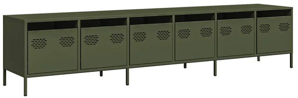 TV ormarić maslinastozeleni 202x39x43 5 cm čelični - Maslinovo zelena 1 202 cm Maslinovo zelena