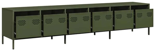 TV ormarić maslinastozeleni 202x39x43 5 cm čelični - Maslinovo zelena 1 202 cm Maslinovo zelena