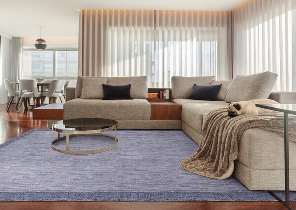 Tamno plavi vuneni tepih 200x300 cm Linea – Agnella