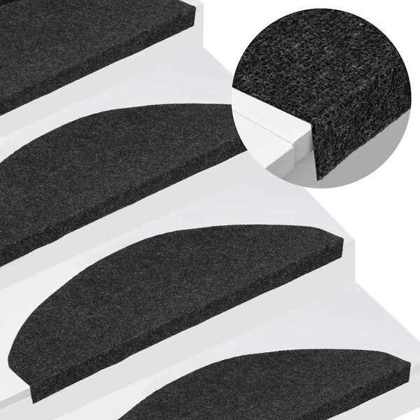 Ljepljivi tepisi za stepenice 30 kom crni 65x22 5x3 5 cm - Crna 65 x 22.5 x 3.5 cm 30 Crna