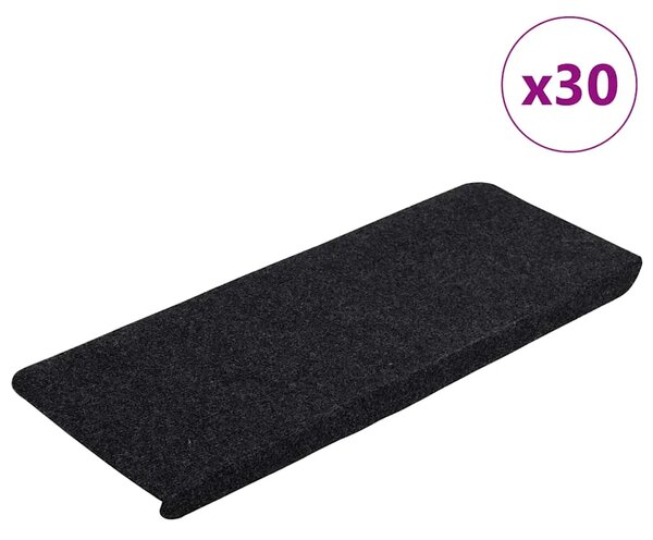 Ljepljivi tepisi za stepenice 30 kom crni 65x24 5x3 5 cm - Crna 65 x 24.5 x 3.5 cm 30 Crna