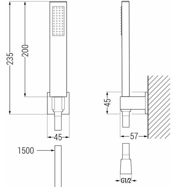 Mexen R-02 točkasti tuš set, bijeli - 785005050-20