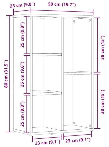 Ormarić za knjige staro drvo 50x25x80 cm konstruirano drvo - Staro drvo 1 Staro drvo