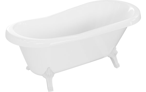 Mexen Retro samostojeća kada 150 x 73 cm, bijela, bijele noge - 53251507300-20