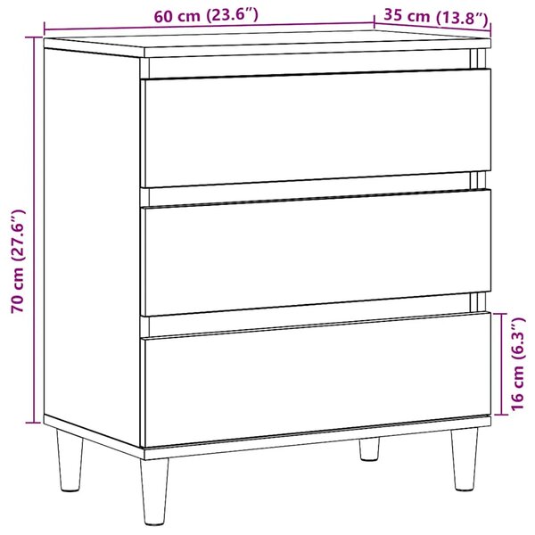 Komoda Artisan hrast 60x35x70 cm izrađeno drvo - hrast artisan 1 Hrast artisan