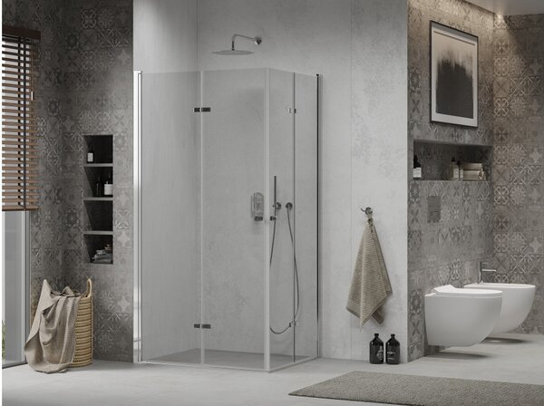 Mexen Lima Duo sklopiva tuš kabina 90 x 70 cm, prozirna, krom - 856-090-070-02-00