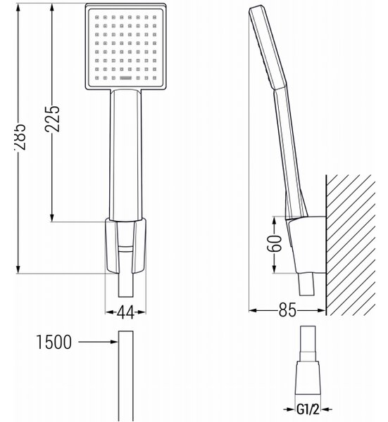 Mexen R-45 točkasti tuš set, krom - 785455052-00