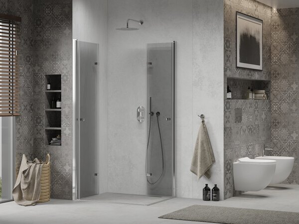 Mexen Lima Duo sklopiva tuš kabina 90 x 70 cm, prozirna, krom - 856-090-070-02-00