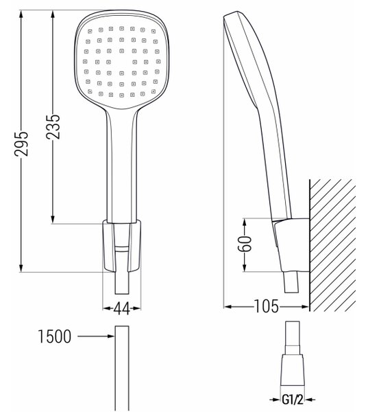 Mexen R-33 točkasti tuš set, krom/bijeli - 785335052-02