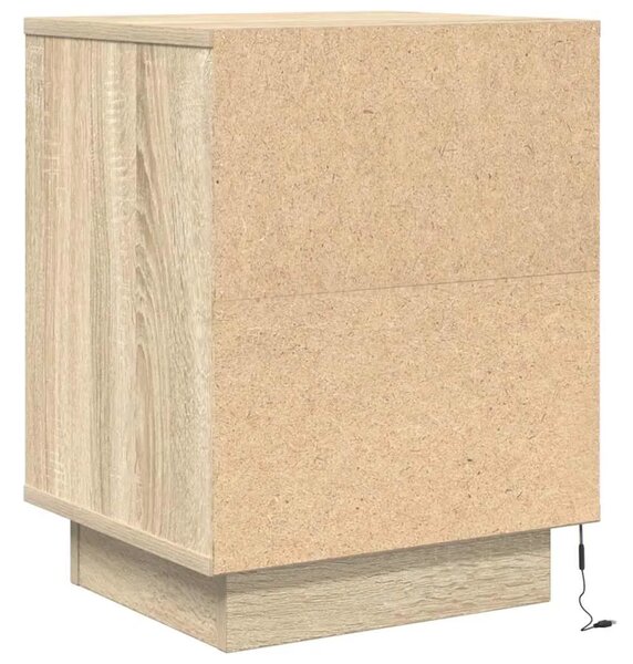 Noćni ormarići s LED svjetlima 2 kom boja hrasta 38x34x50 cm - sonoma hrast 2 Sonoma hrast 2