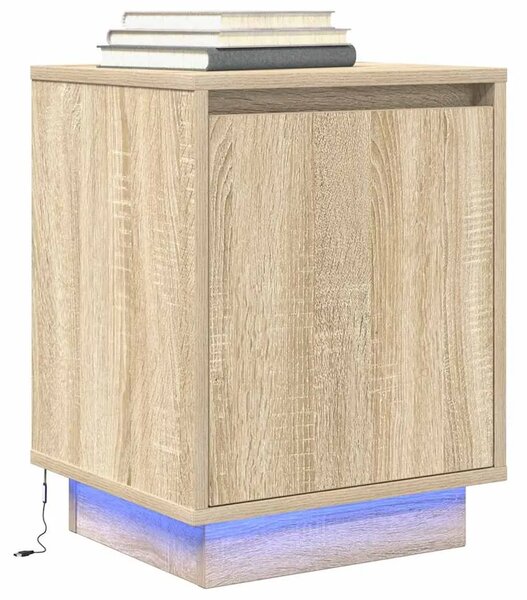 Noćni ormarići s LED svjetlima 2 kom boja hrasta 38x34x50 cm - sonoma hrast 2 Sonoma hrast 2