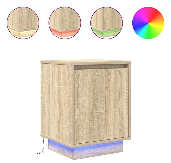 Noćni ormarići s LED svjetlima 2 kom boja hrasta 38x34x50 cm - sonoma hrast 2 Sonoma hrast 2