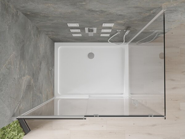 Mexen Omega klizna tuš kabina 120 x 70 cm, prozirna, krom + plitka Flat - 825-120-070-01-00-4010