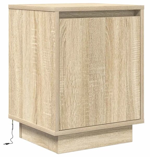 Noćni ormarići s LED svjetlima 2 kom boja hrasta 38x34x50 cm - sonoma hrast 2 Sonoma hrast 2