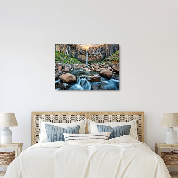 Staklena slika - Slap Svartifoss, Island (70x50 cm)