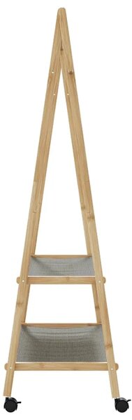 Stalak za odjeću s policama i kotačima 96x45 5x155 5 cm bambusa - 96 cm 1 s kotačima tkanina